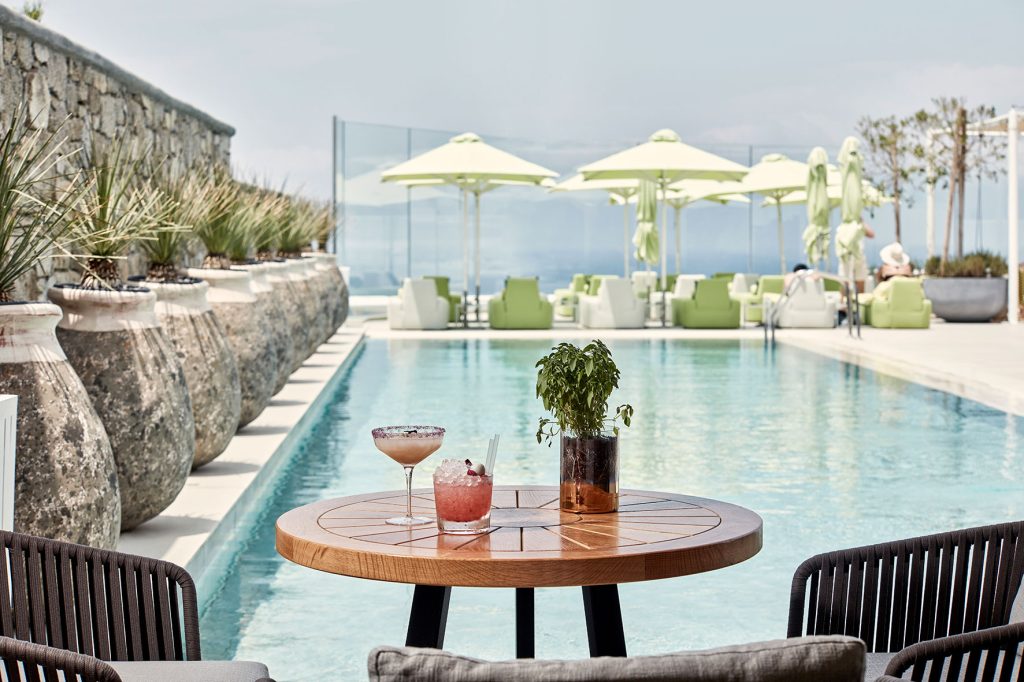 Naia Mykonos - pool villa with drinks