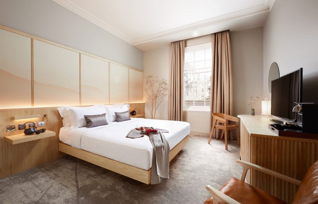 The Prince Akatoki London - studio suite bedroom from the entrance